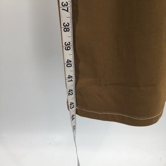 UNIQUE VINTAGE XL 14 brown flared retro high waist 5 pocket pants NWT B81 - Picture 3 of 9